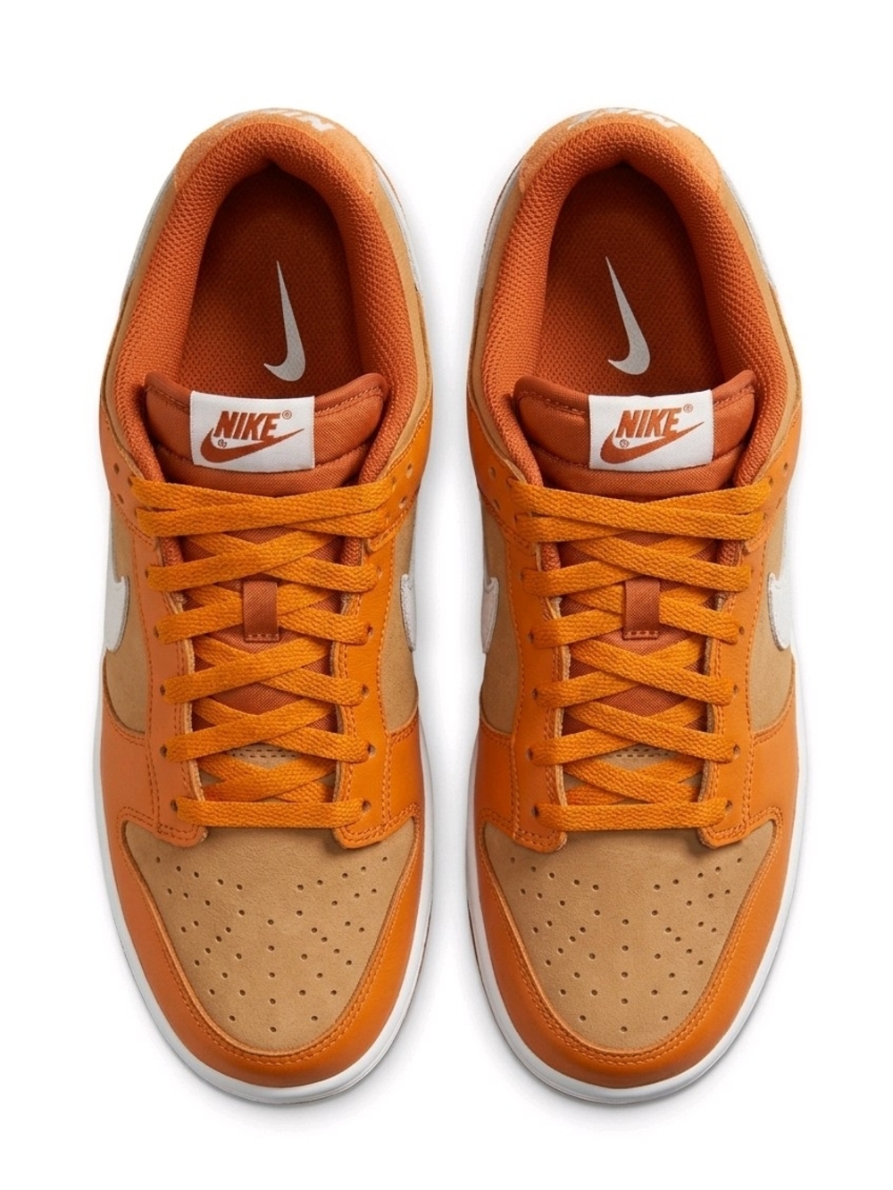 Nike Dunk Low Retro SE "Monarch" sneakers, featuring an orange and flax colorway